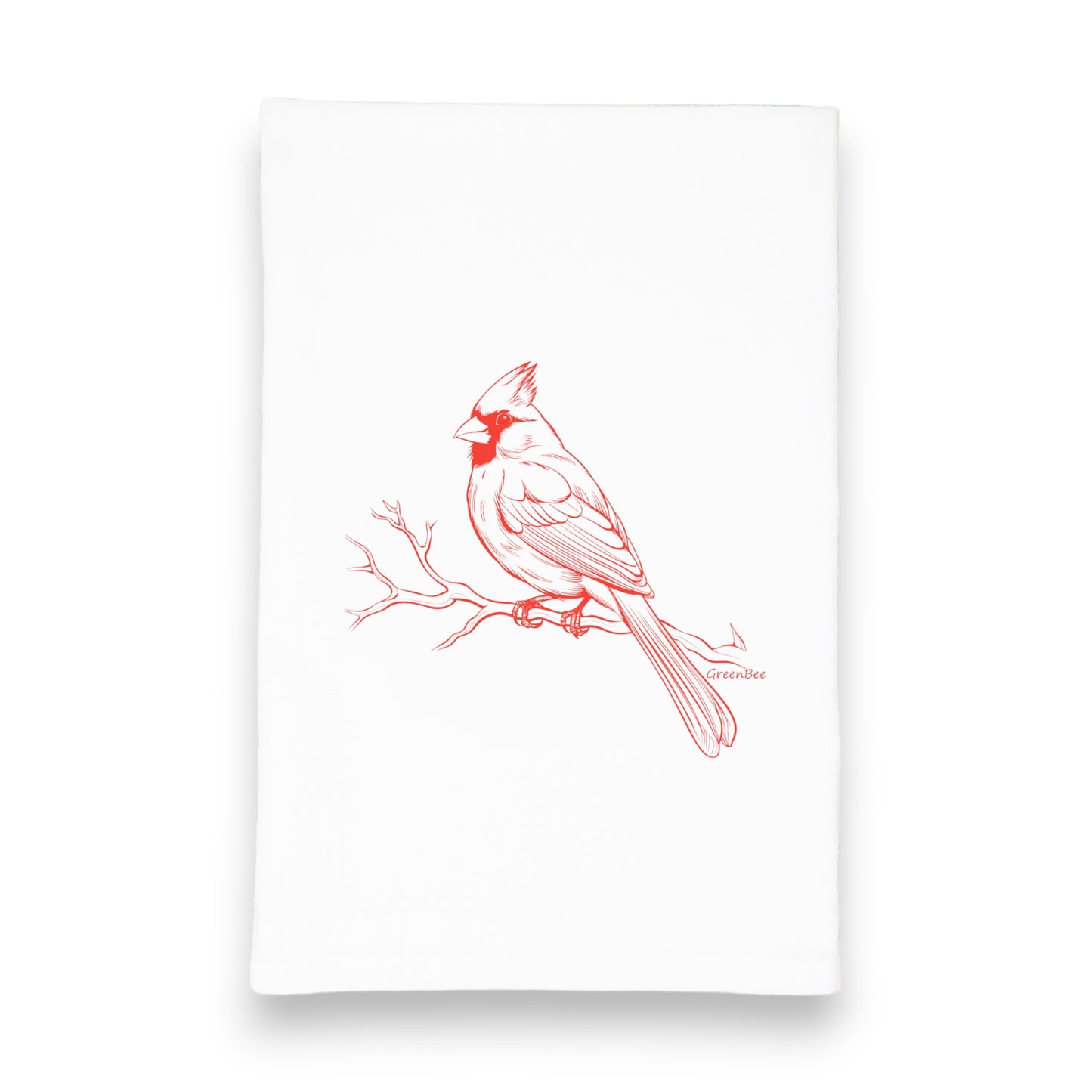 Cardinal Red Bird Kitchen Tea Towel