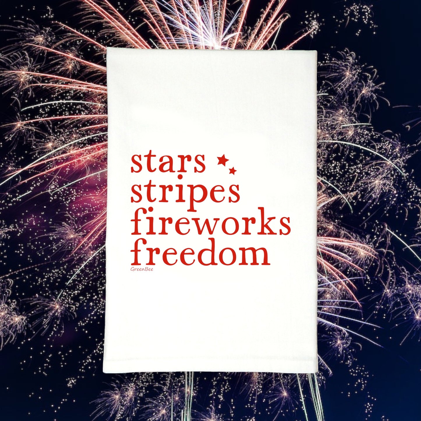 Star Stripes Fireworks Freedom Kitchen Towel