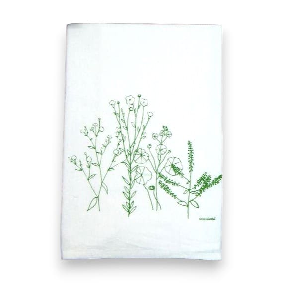 Abstract Floral Flower Tea Towel