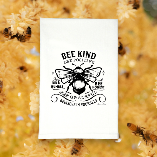 Bee Virtues Positive, Kind, Honest Kitchen Tea Towel