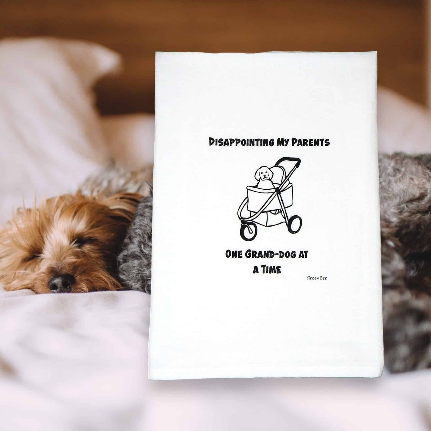 Disappointing My Parents One Grand-Dog At A Time Funny Tea Towel