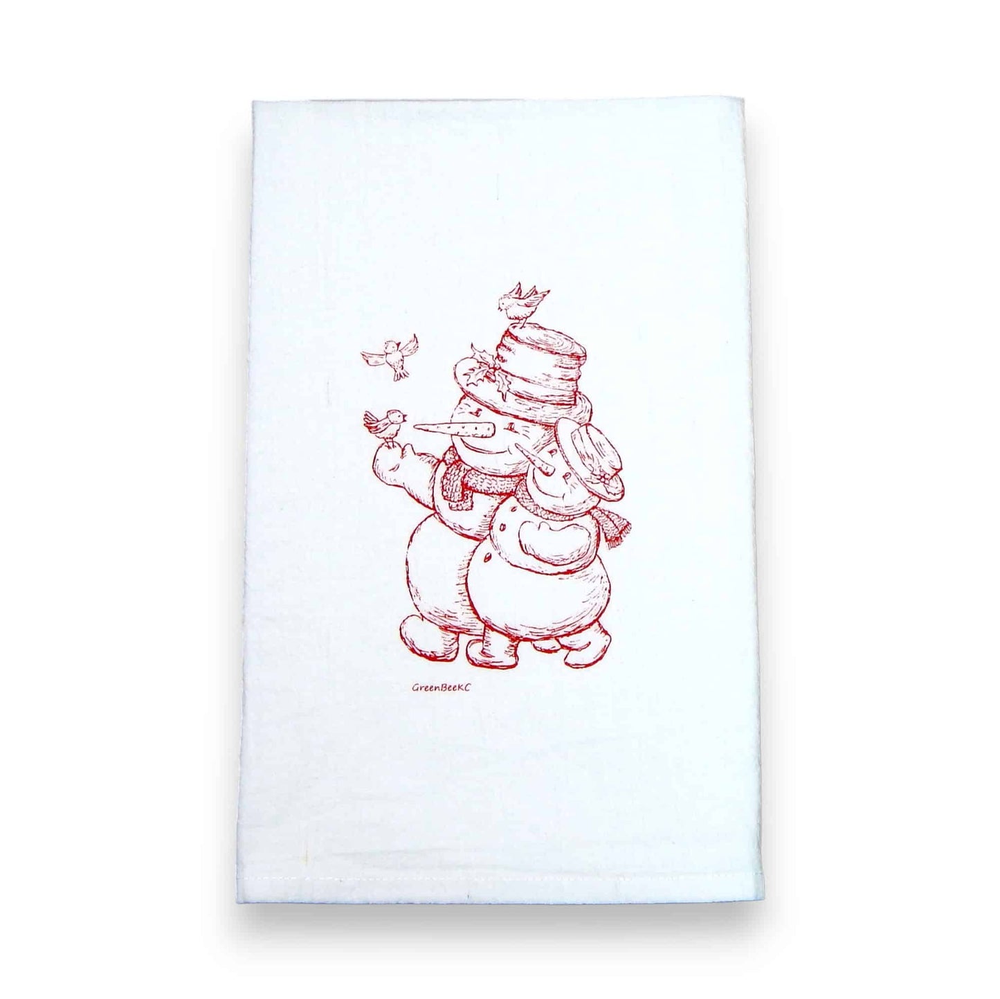 Snowman Christmas Tea Towel