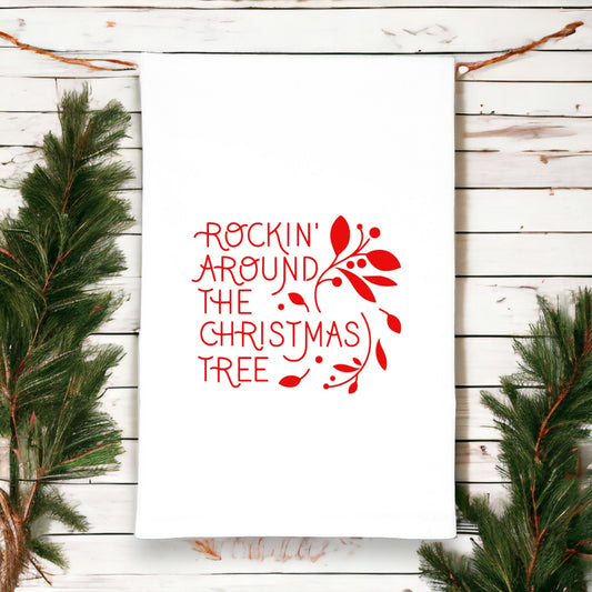 Rockin' Around the Christmas Tree Brenda Lee Tea Towel