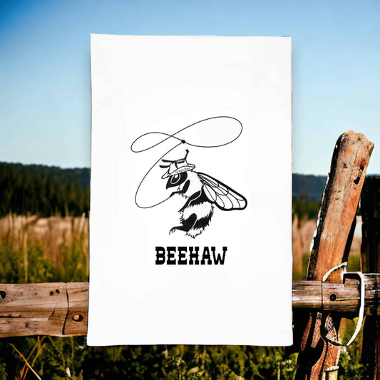 BeeHaw Funny Cowboy Tea Towel