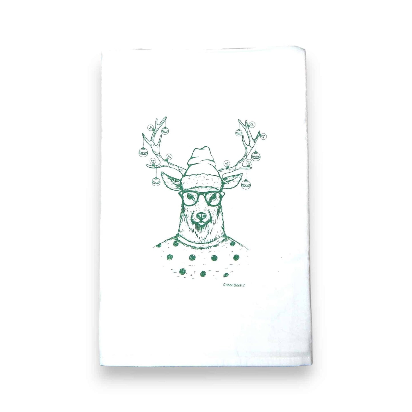 Hipster Christmas Reindeer Tea Towel