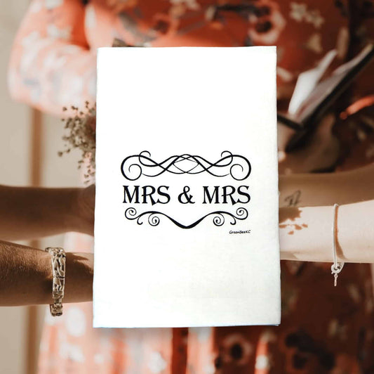 Mrs & Mrs Wedding Tea Towel