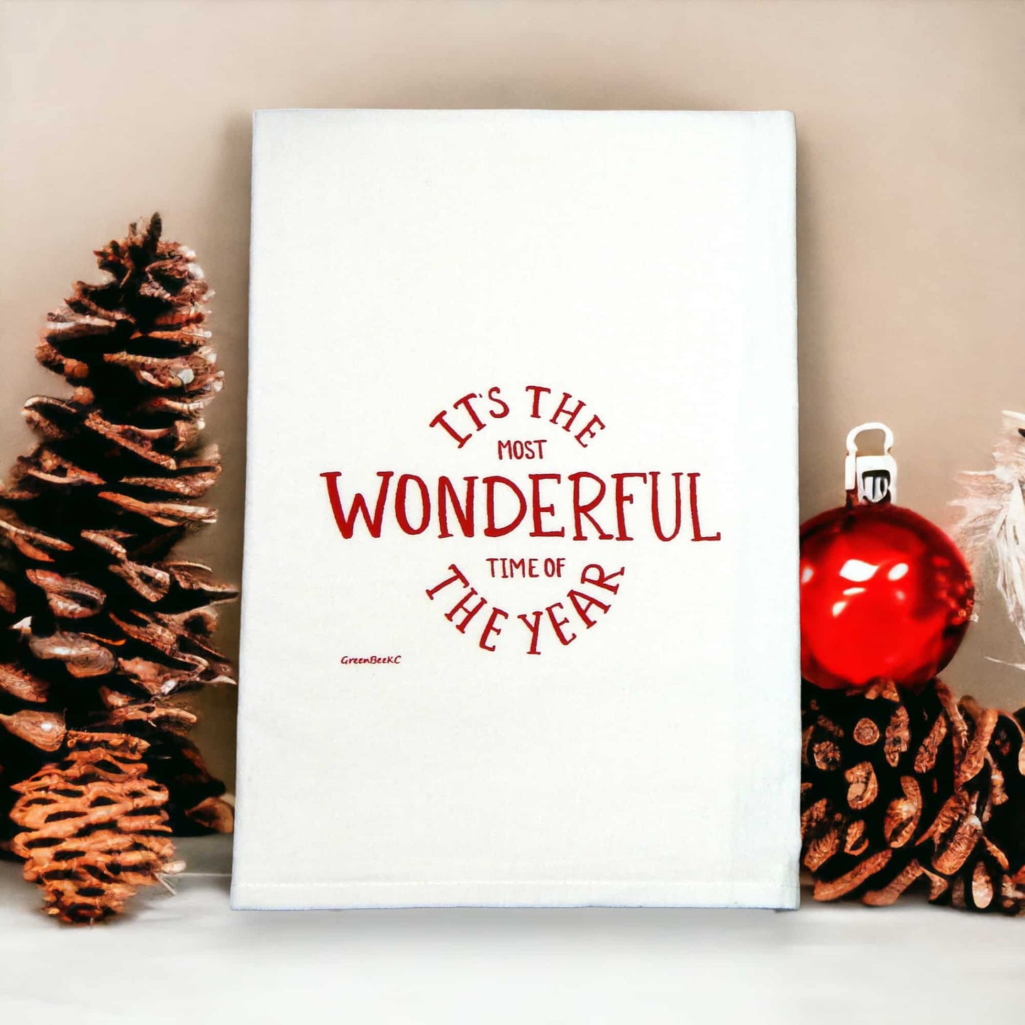 Most Wonderful Time Of The Year Christmas Tea Towel